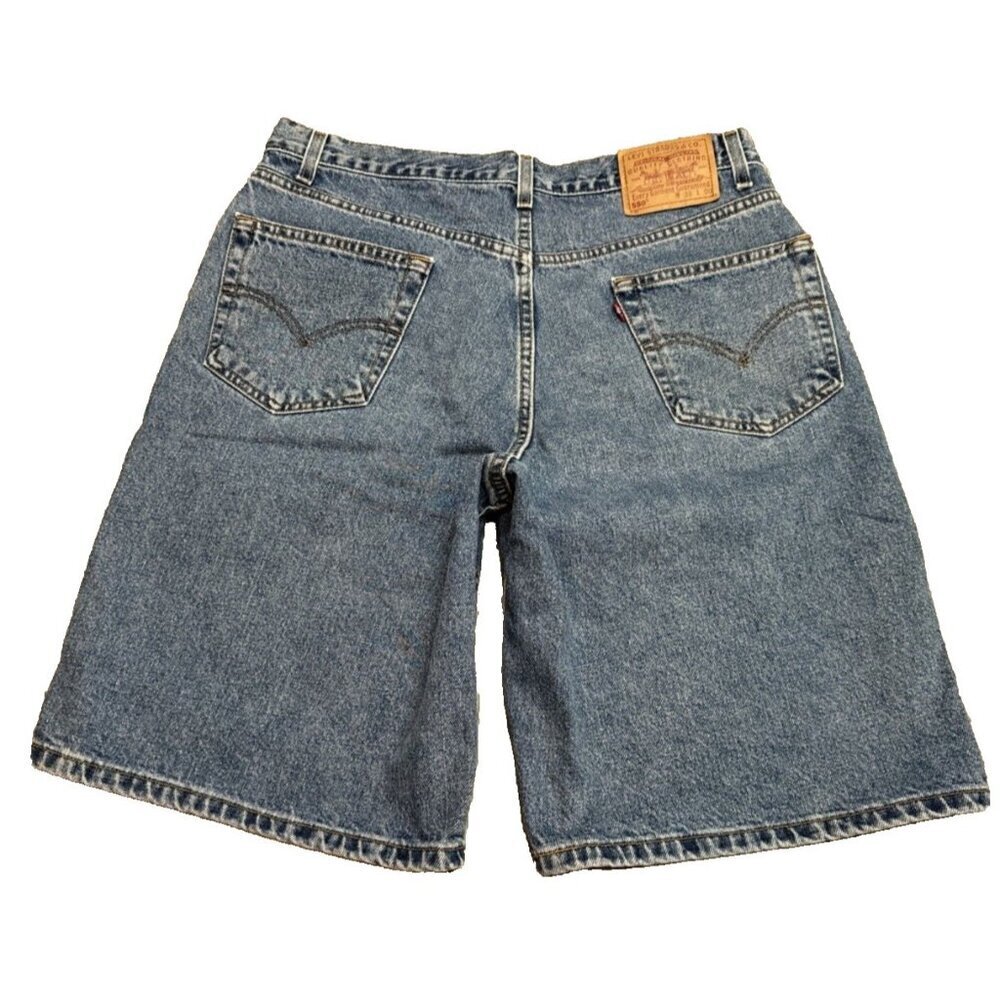 Vintage Levis 505 Denim Shorts Mens 36 Blue Jorts Bermuda Retro Distressed 90s